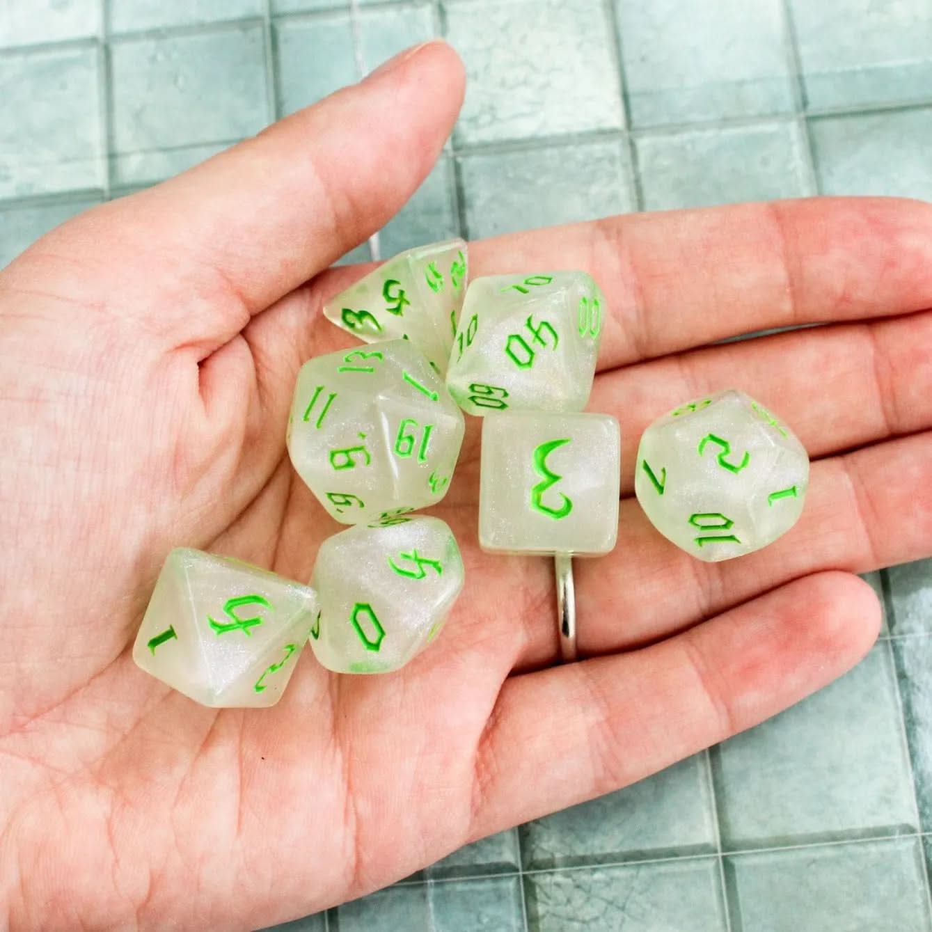 Green Fog TTRPG Dice Set - MysteryDiceGoblins
