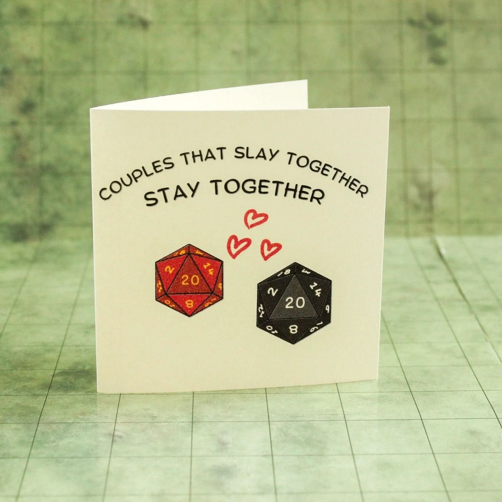 TTRPG Couples That Slay Together Stay Together Romance Love Card | Card | TTRPG Card | TTRPG Present | TTRPG Love | TTRPG Gift