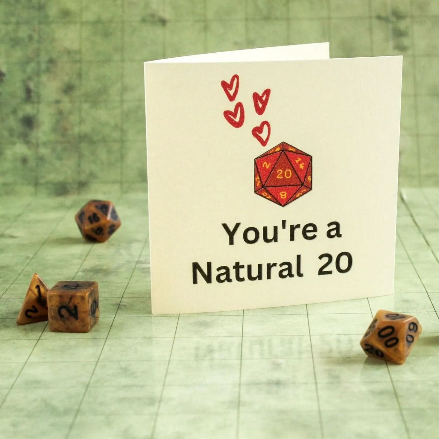 TTRPG You're a Natural 20 Romance Love Card | Card | TTRPG Card | TTRPG Present | TTRPG Love | TTRPG Gift