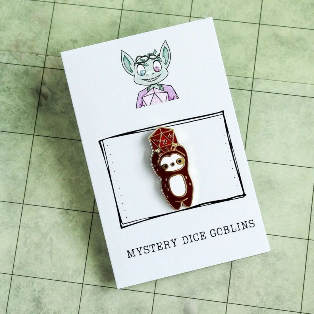 TTRPG Enamel Pin Sloth D20 Pin TTRPG Pin Badge |