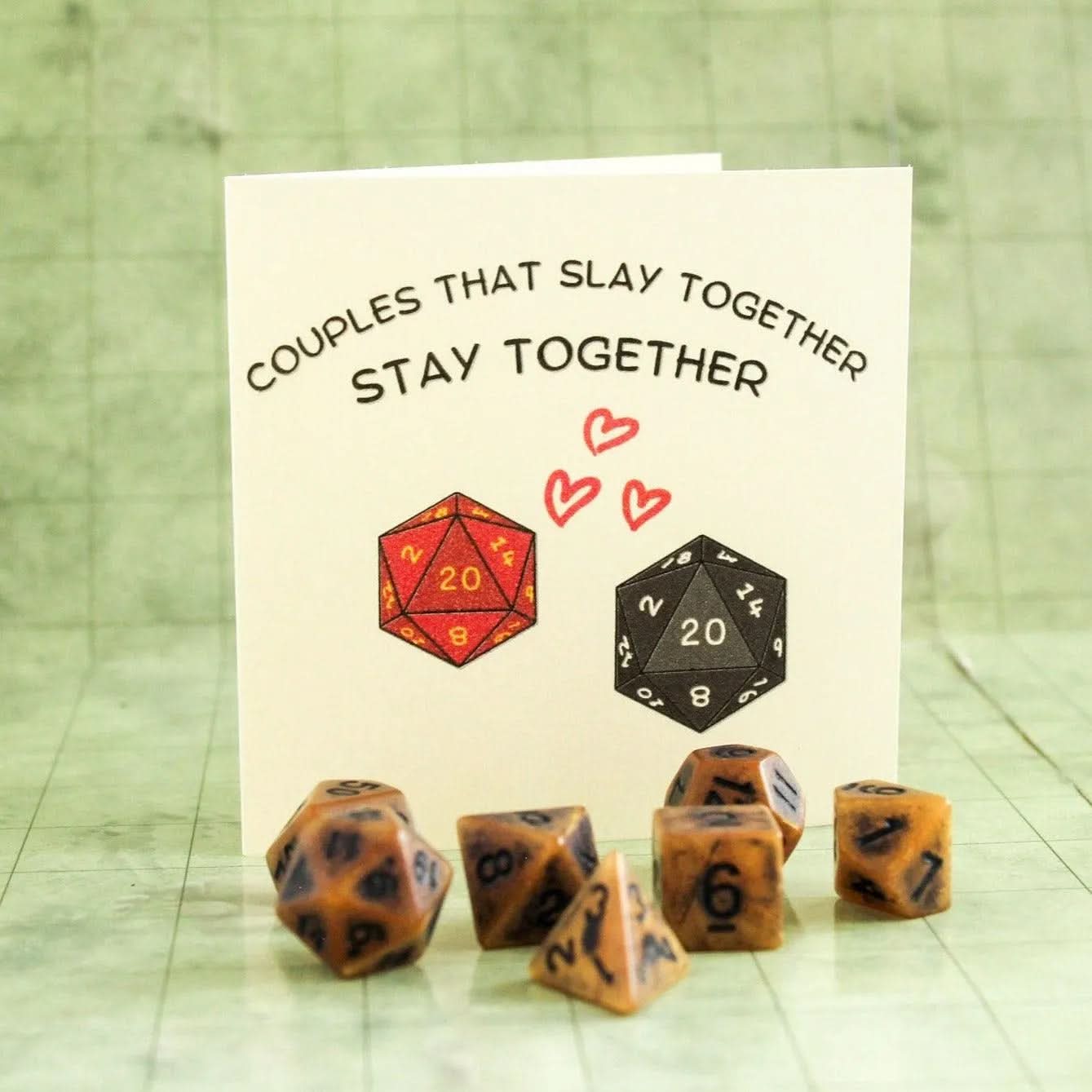 TTRPG Couples That Slay Together Stay Together Romance Love Card | Card | TTRPG Card | TTRPG Present | TTRPG Love | TTRPG Gift