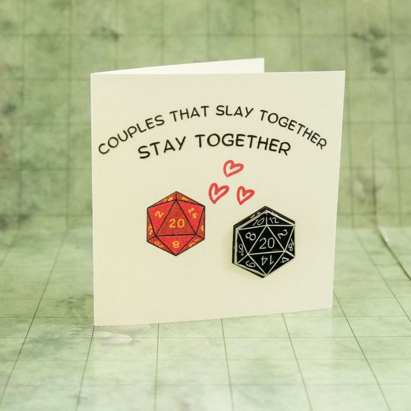 TTRPG Couples That Slay Together Stay Together Romance Love Card | Card | TTRPG Card | TTRPG Present | TTRPG Love | TTRPG Gift