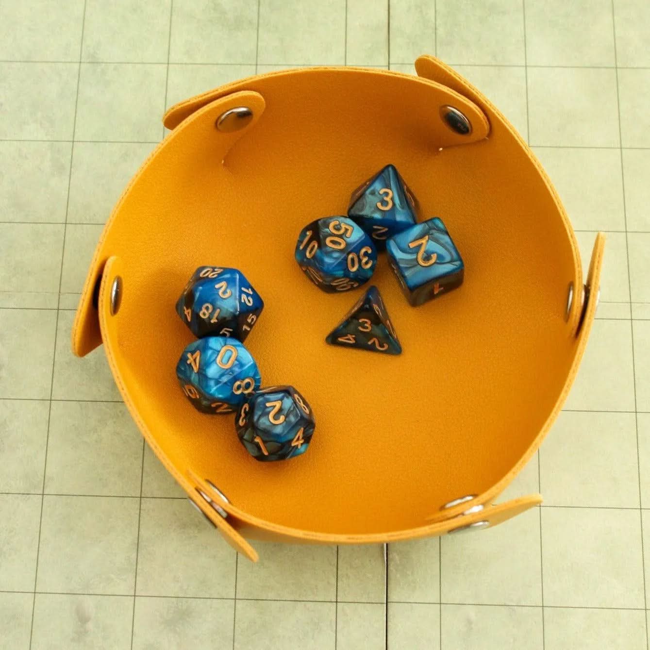 Black and Blue Swirl TTRPG Dice Set| Dice (7) | Polyhedral Dice