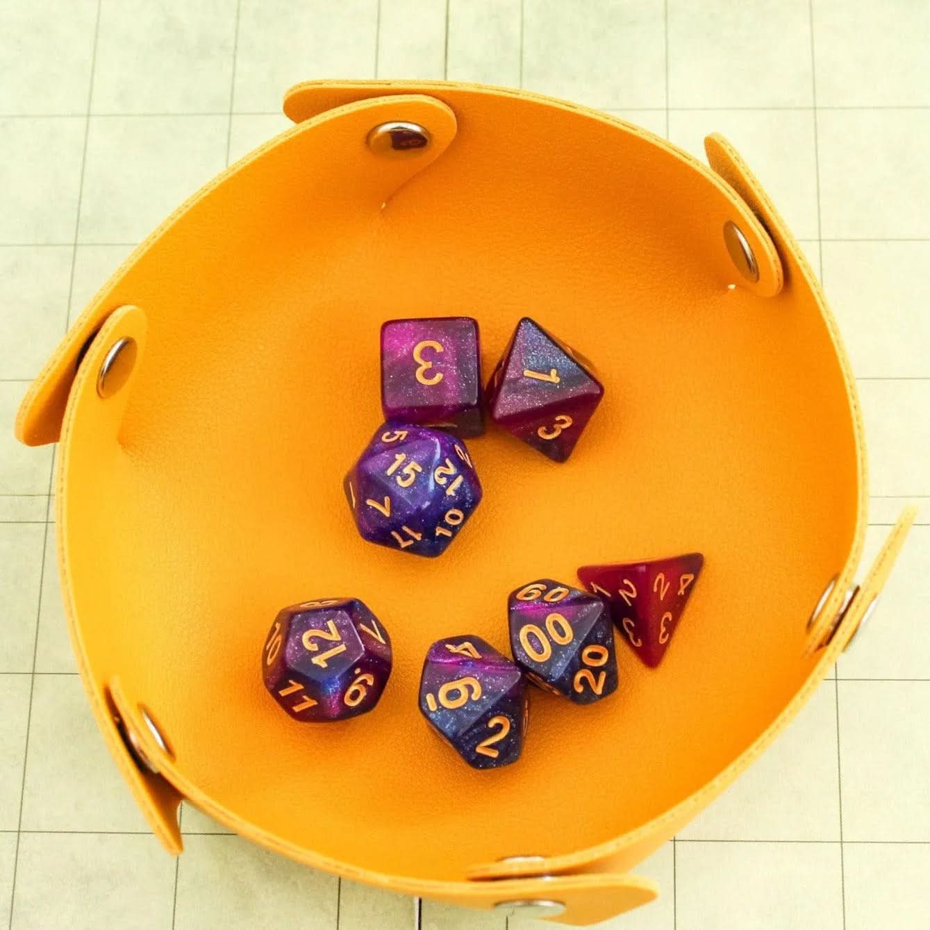 Slush-puppy Sparkle Purple Dice | TTRPG Dice | Two-Tone Dice | Spellcaster Dice