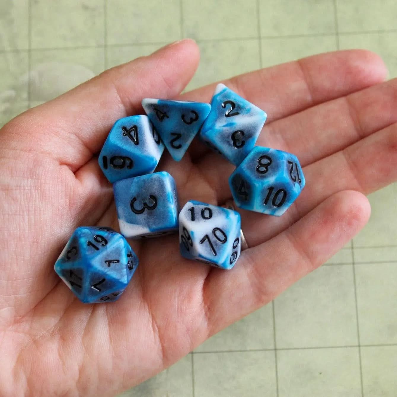 Archaic Dark Blue Dice Set