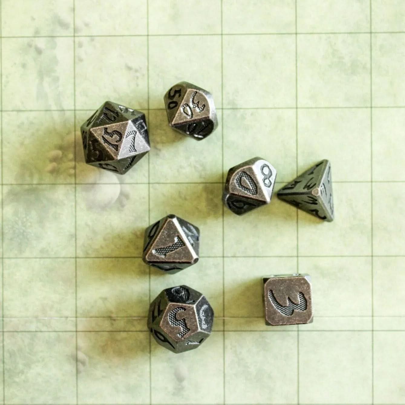 Black Metal TTRPG Dice Set | Dice | Metal Dice Tabletop Set