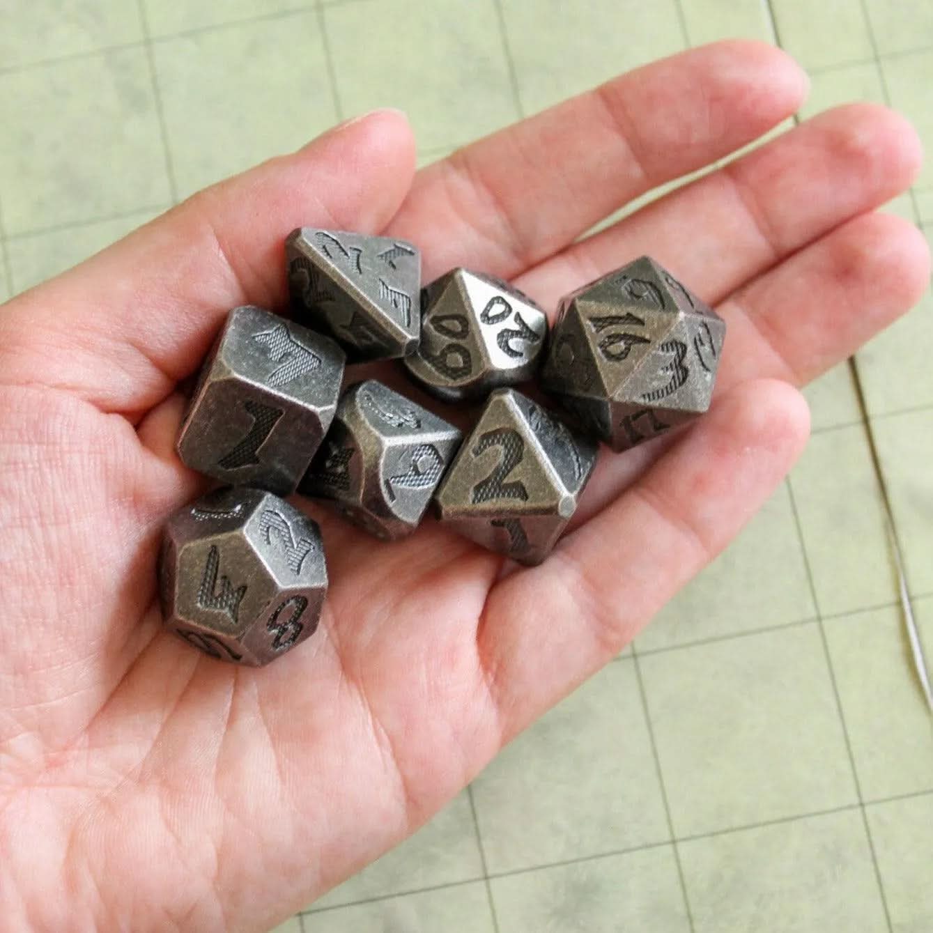 Black Metal TTRPG Dice Set | Dice | Metal Dice Tabletop Set