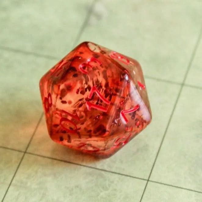Glitter Red TTRPG Dice Set | Purple Dice (7) | Polyhedral Dice