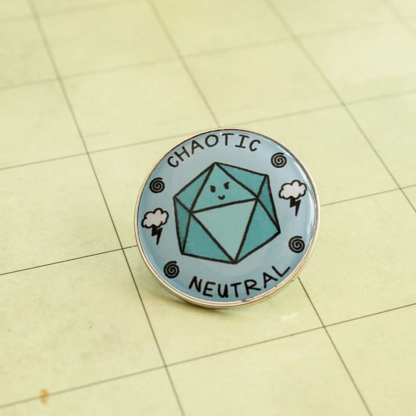 TTRPG Gift Chaotic Neutral Cloud Badge Enamel Pin Broach