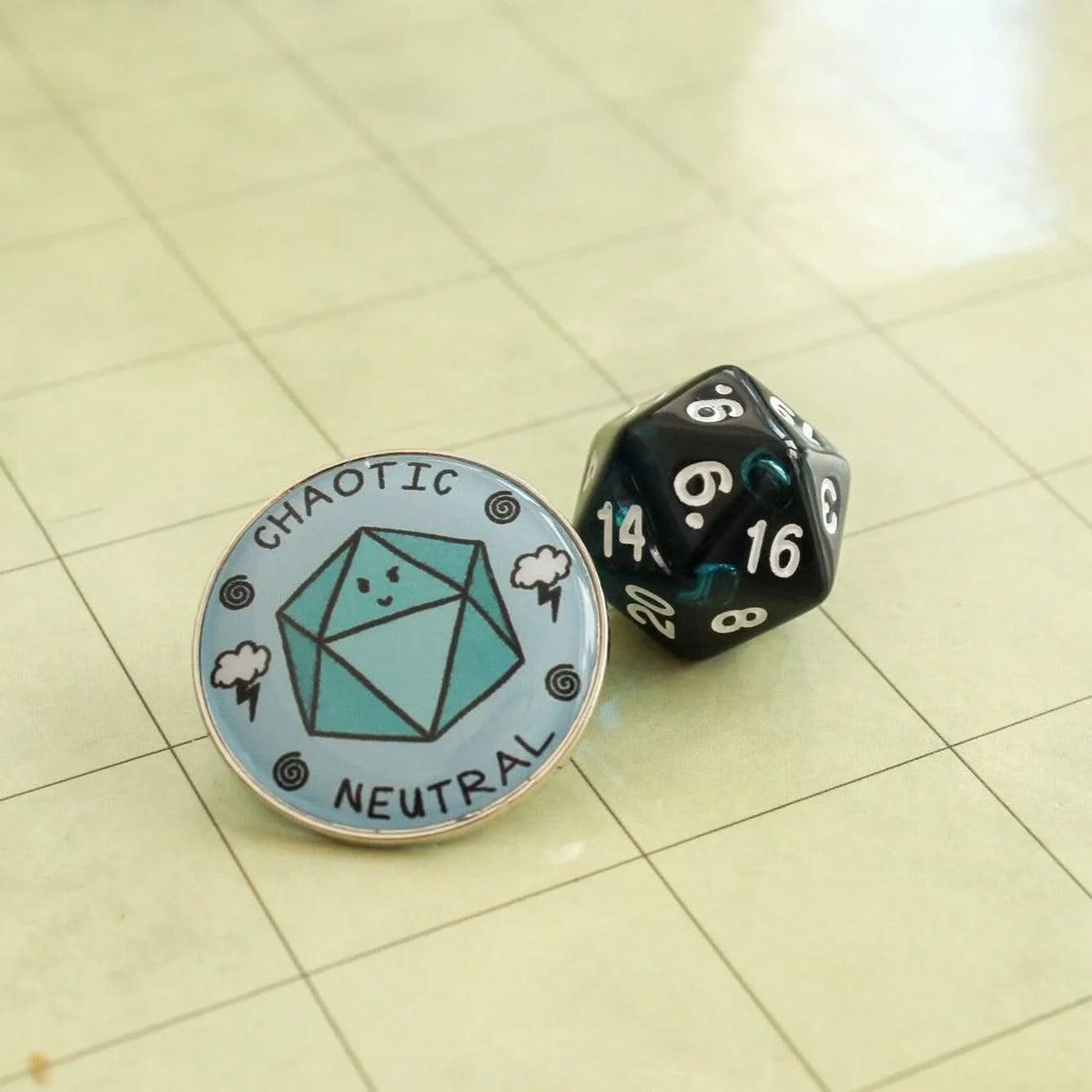 TTRPG Gift Chaotic Neutral Cloud Badge Enamel Pin Broach