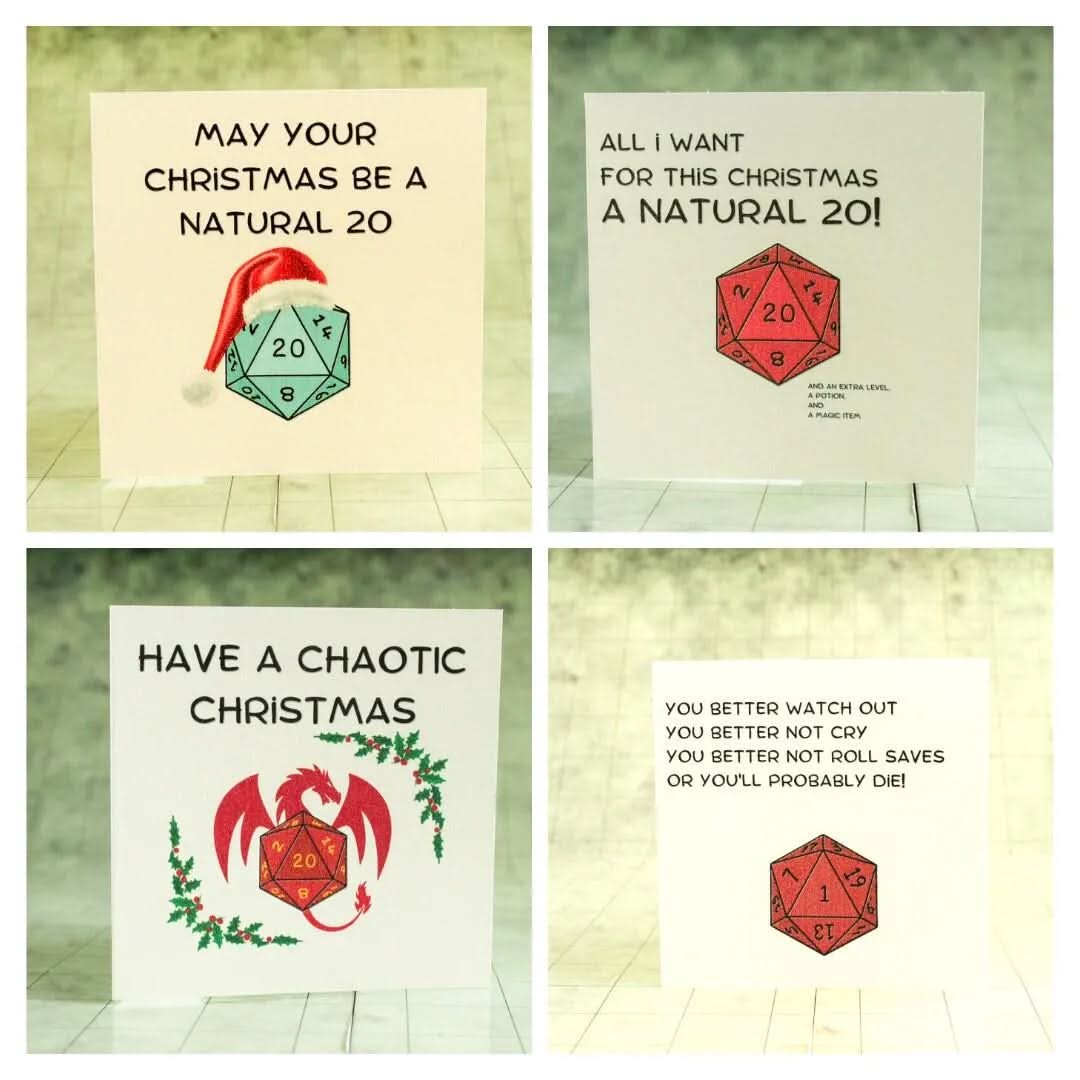 TTRPG Christmas Cards | D&D Christmas | Present | Holidays