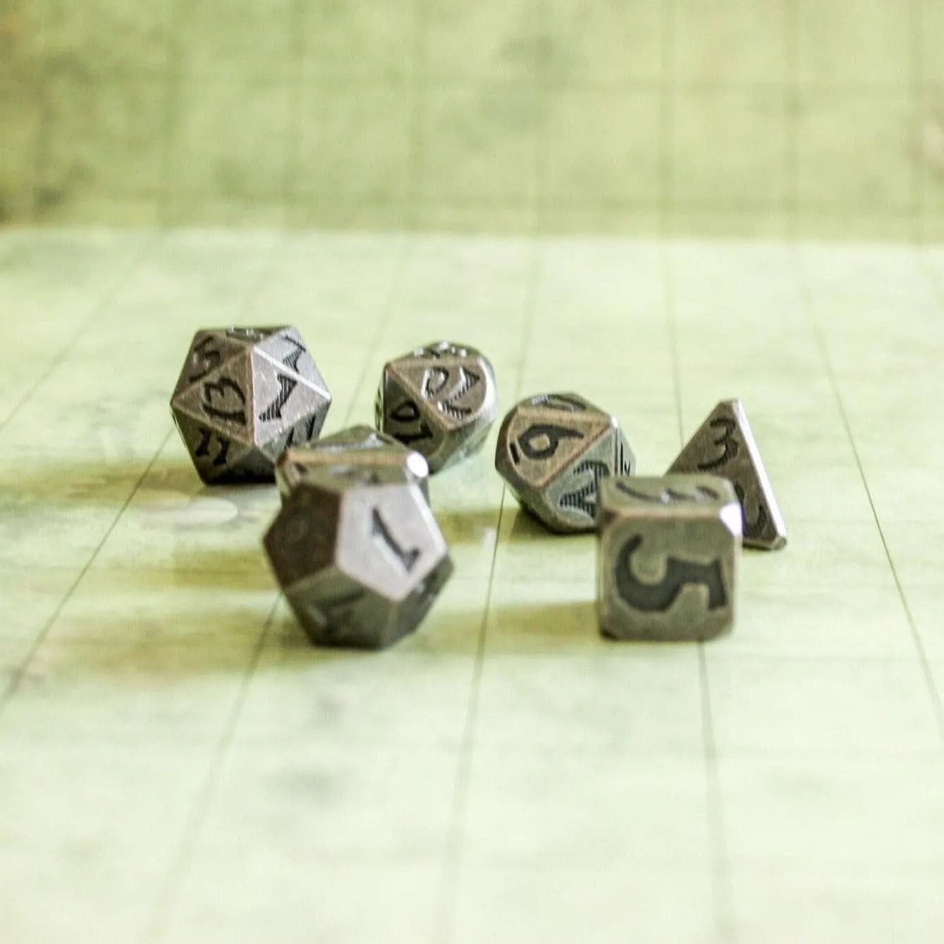 Black Metal TTRPG Dice Set | Dice | Metal Dice Tabletop Set