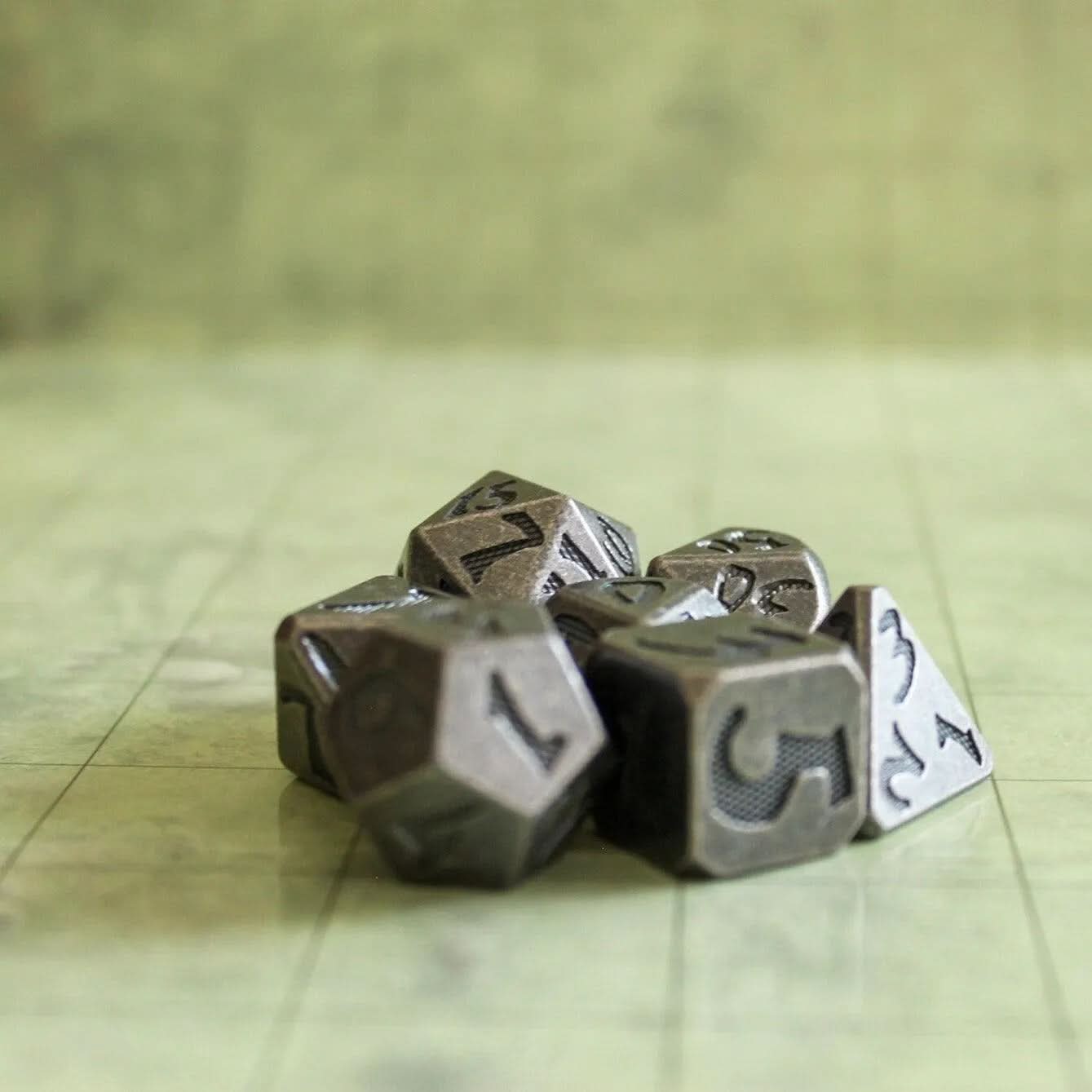 Black Metal TTRPG Dice Set | Dice | Metal Dice Tabletop Set