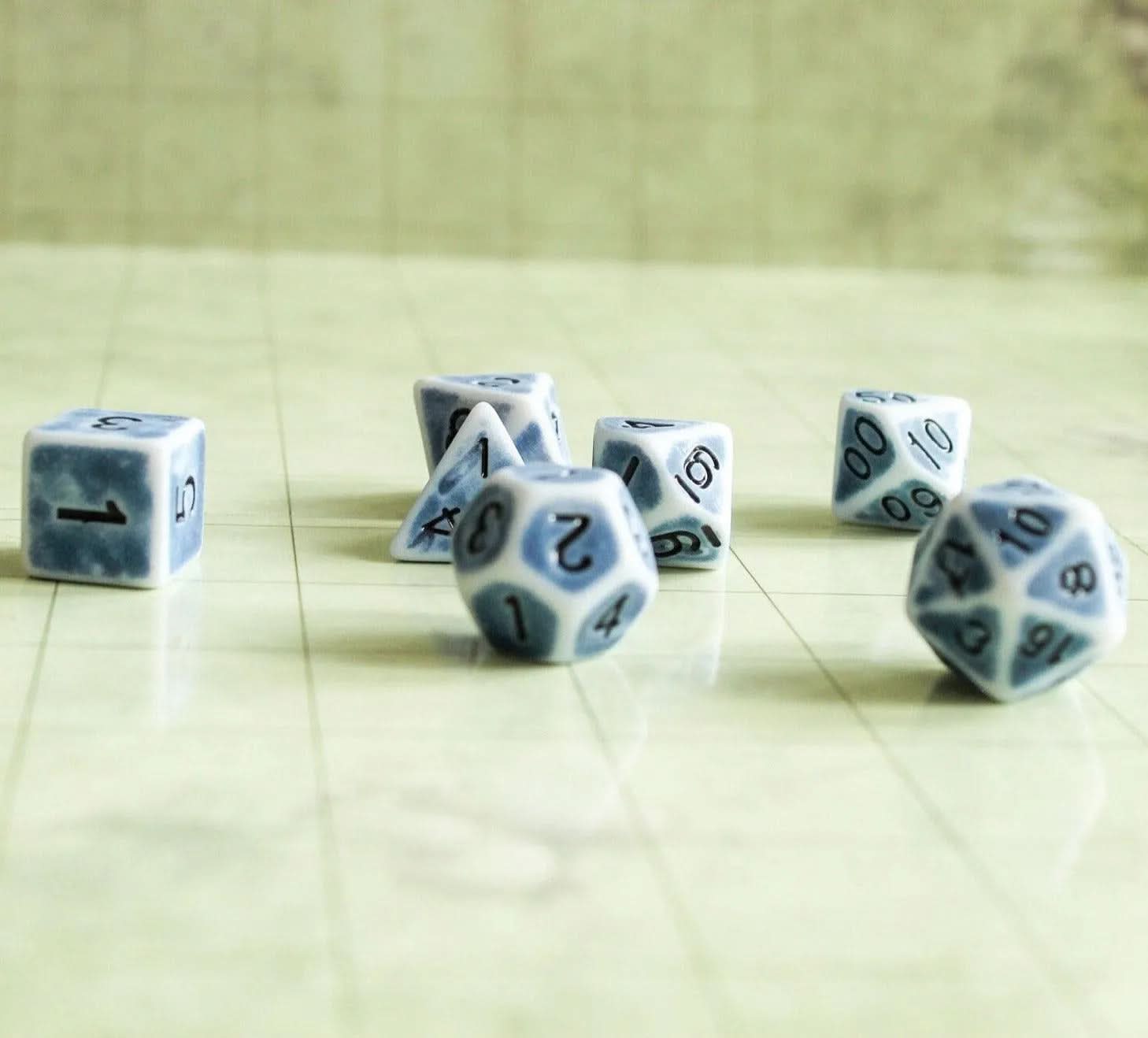 Archaic Light Blue Dice Set