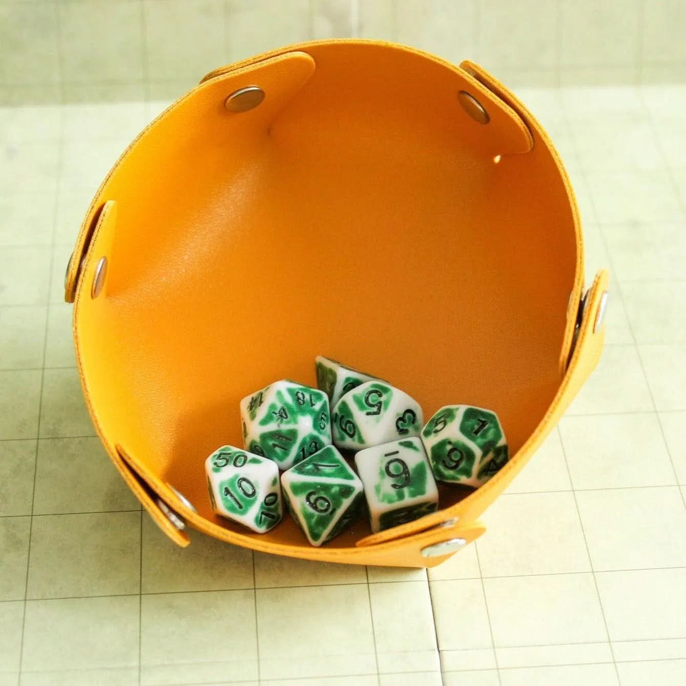 Archaic Green and White TTRPG Dice Set | Blue Dice (7) | Polyhedral Dice Faded Dice Vintage worn look