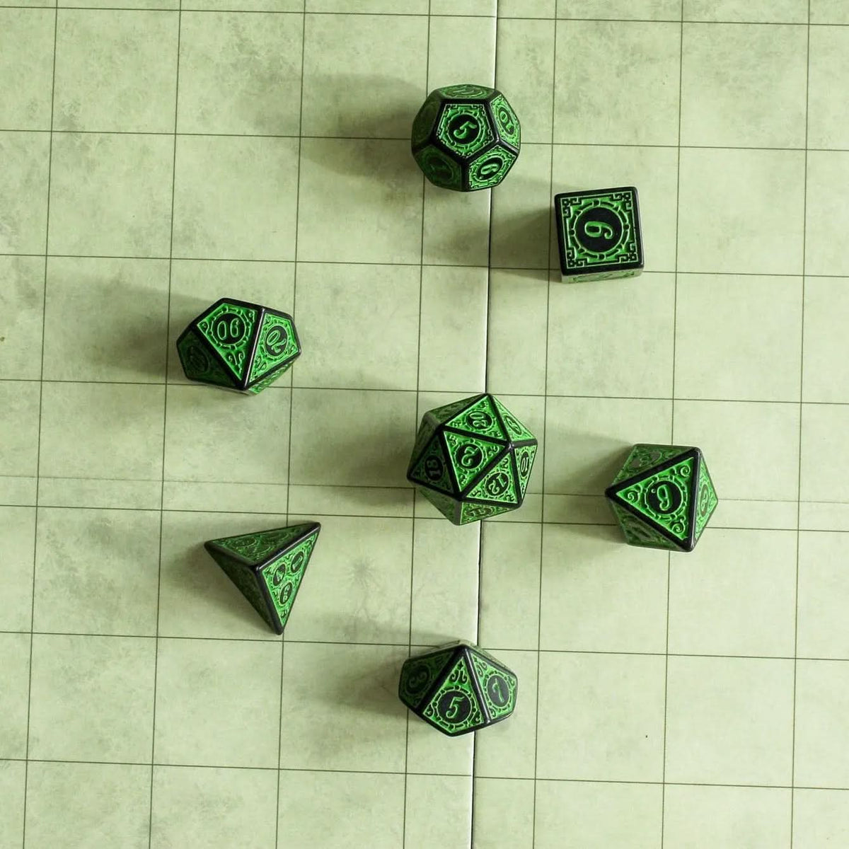 Green Zoltar Dice Set