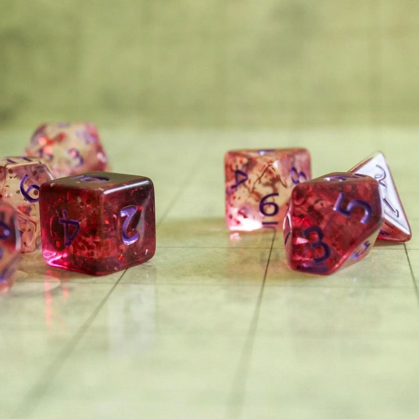 Dark Red Glint TTRPG Dice Set