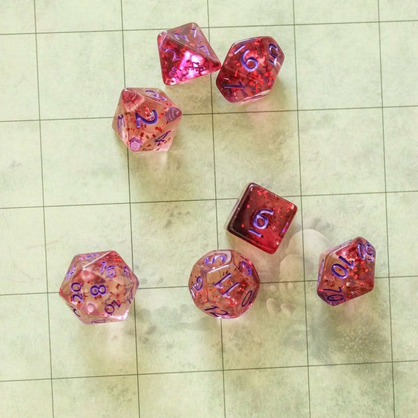 Dark Red Glint TTRPG Dice Set