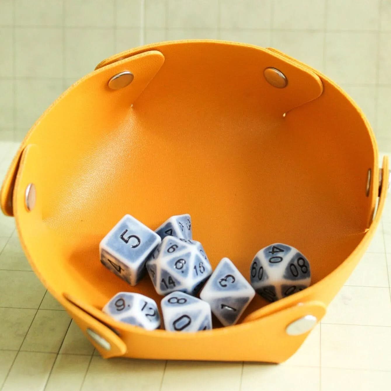 Archaic Blue and White TTRPG Dice Set | Blue Dice (7) | Polyhedral Dice Old Dice Faded Look Vintage