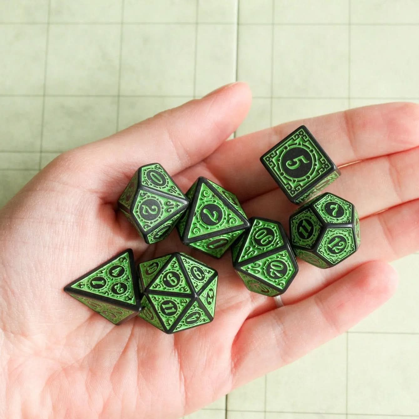 Green Zoltar Dice Set
