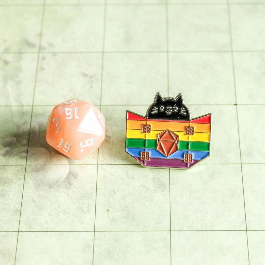 Rainbow Pride Dungeon Meowster Cat Pin
