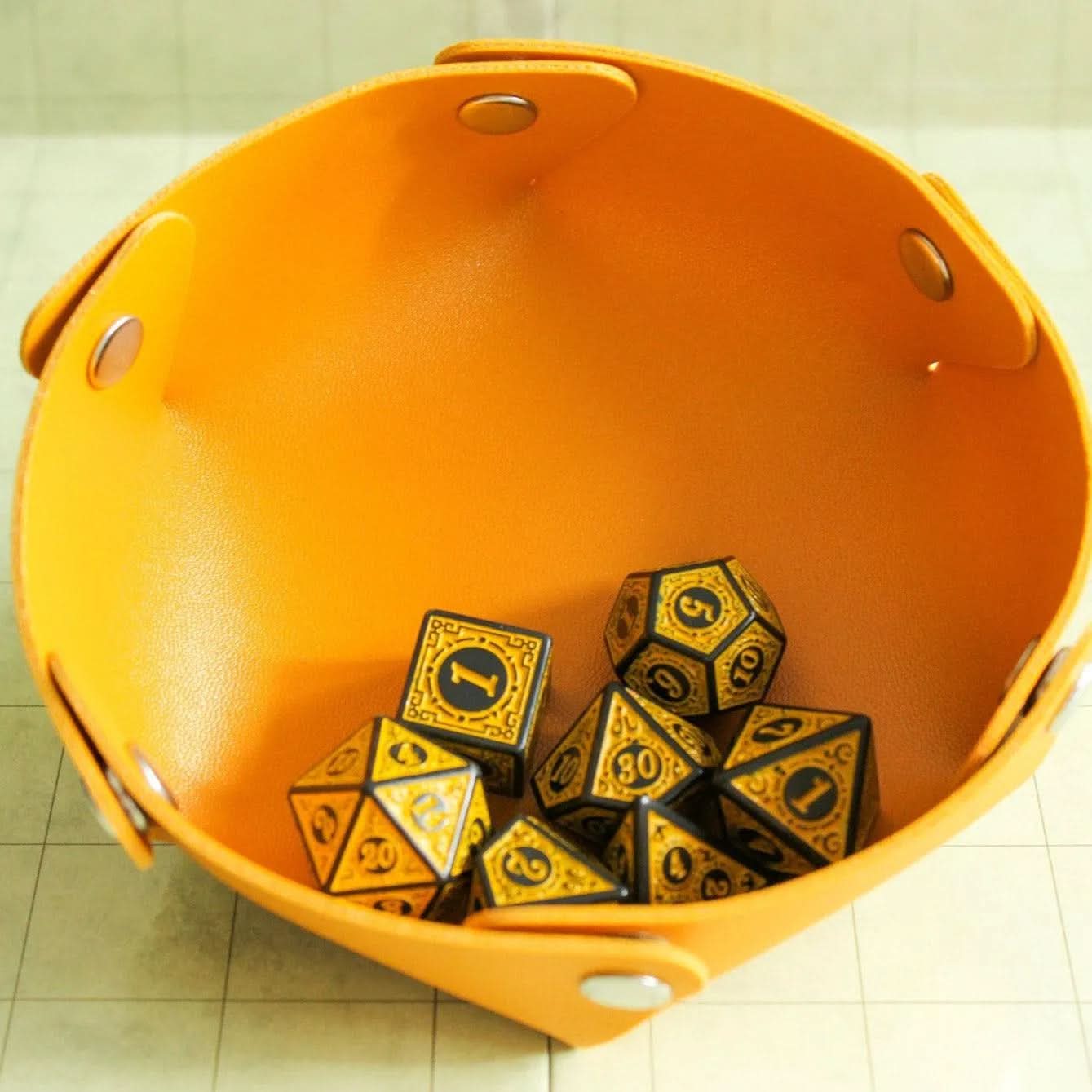 Yellow Zoltar TTRPG Dice Set | Yellow Zoltar Dice (7) | Polyhedral Dice | TTRPG | Chunky Dice | Old Fahsioned | Black Lined - MysteryDiceGoblins
