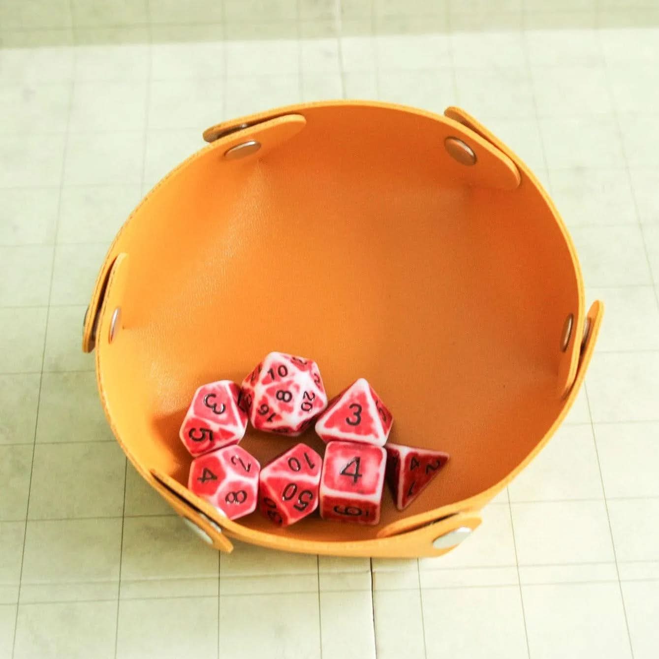 Archaic Red TTRPG Dice Set | Red With Black Numbers | White Faded Look | Blue Dice (7) | Polyhedral Dice - MysteryDiceGoblins