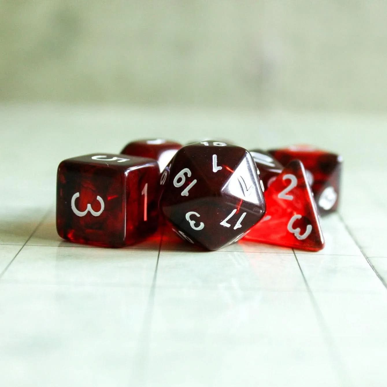 Red Smoke Dice Set