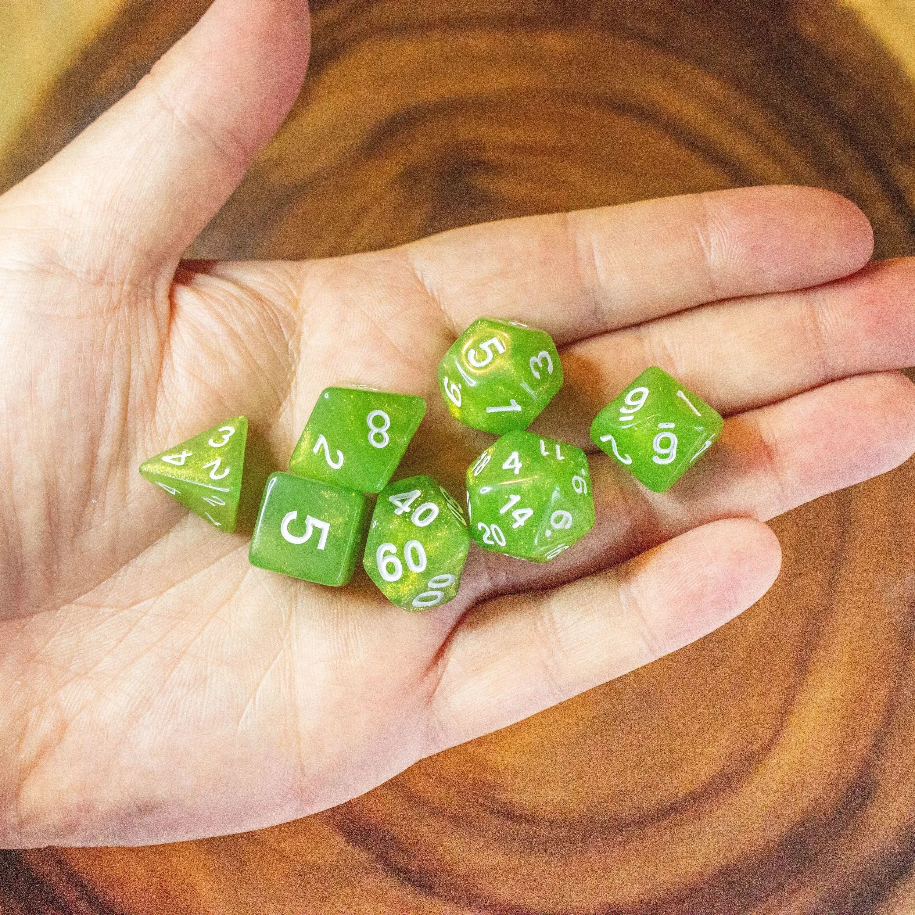 Green Shimmer Dice