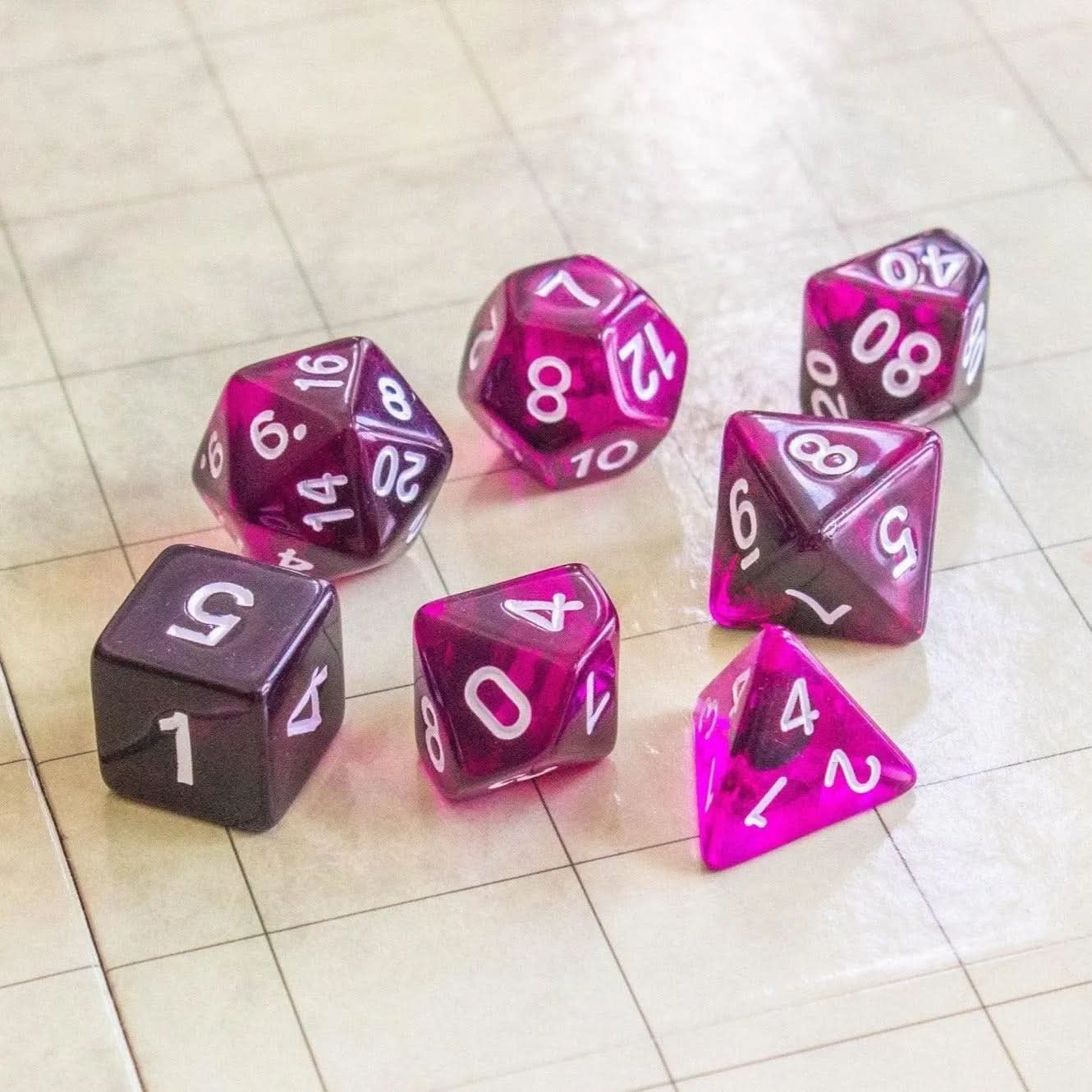 Purple Smoke TTRPG Dice Set d&d dice set Mystery Dice Goblin