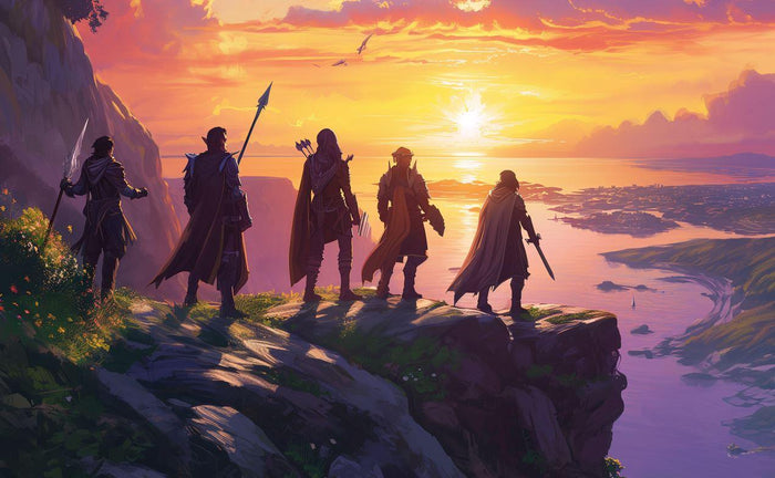 dungeons and dragons party looking over horizon