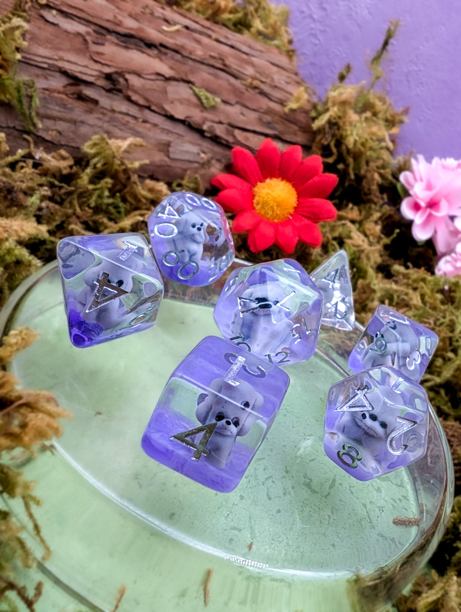 Purple Puppy Dice