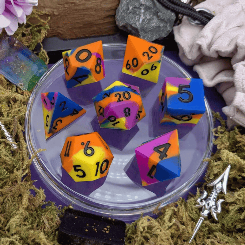 Dragon's Breath | Orange and Purple Silicone Dice Set
