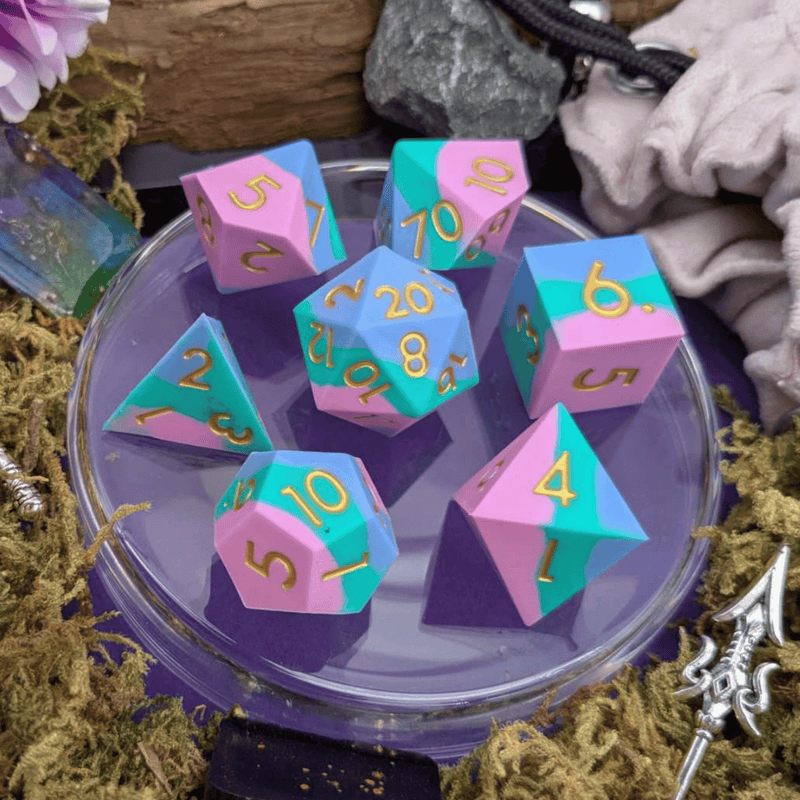 Fog Cloud | Blue and Green Silicone Dice Set