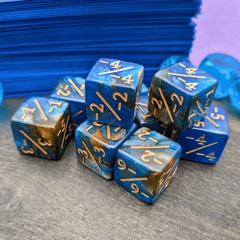 Blue Gold Galaxy Counter Dice -/-