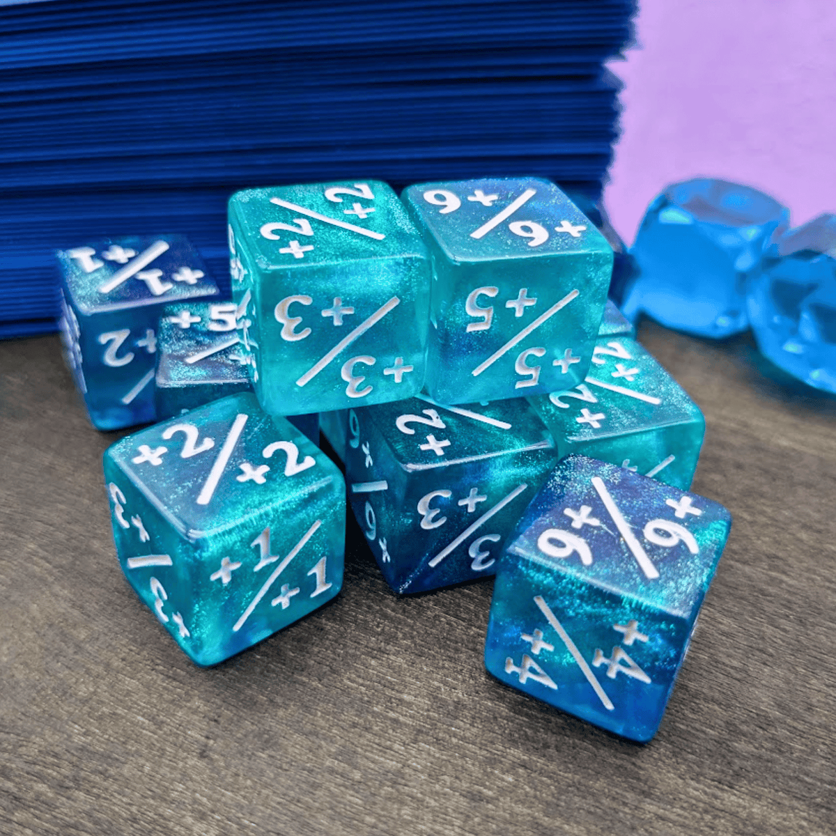 Blue Galaxy Counter Dice +/+