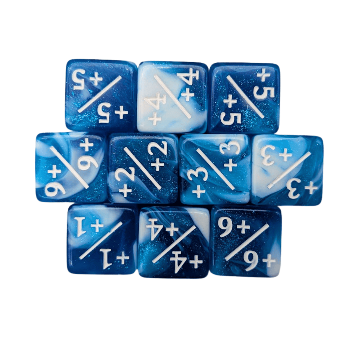 Blue White Simple Counter Dice +/+