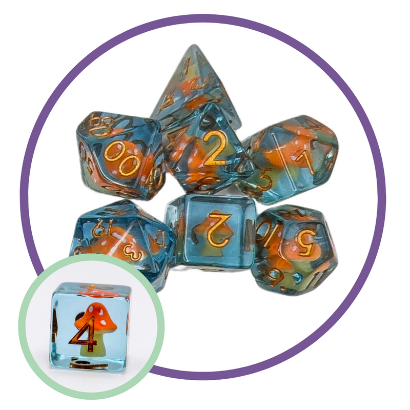Orange Mushroom Dice Set