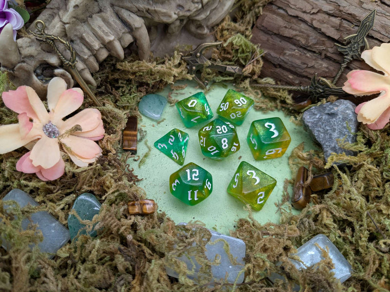 Lime Green Fog  Dice