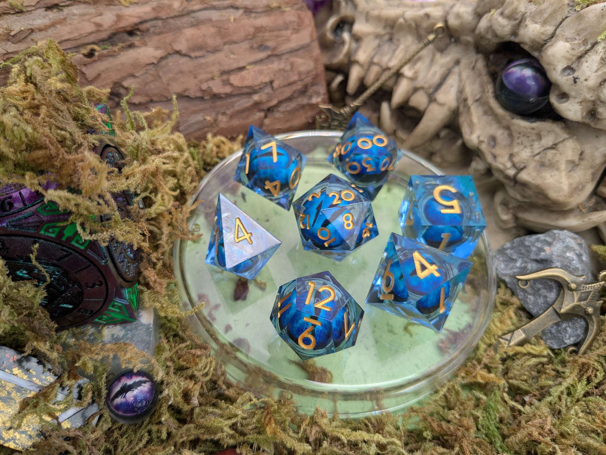 Liquid Core Blue Snake Eye Dice