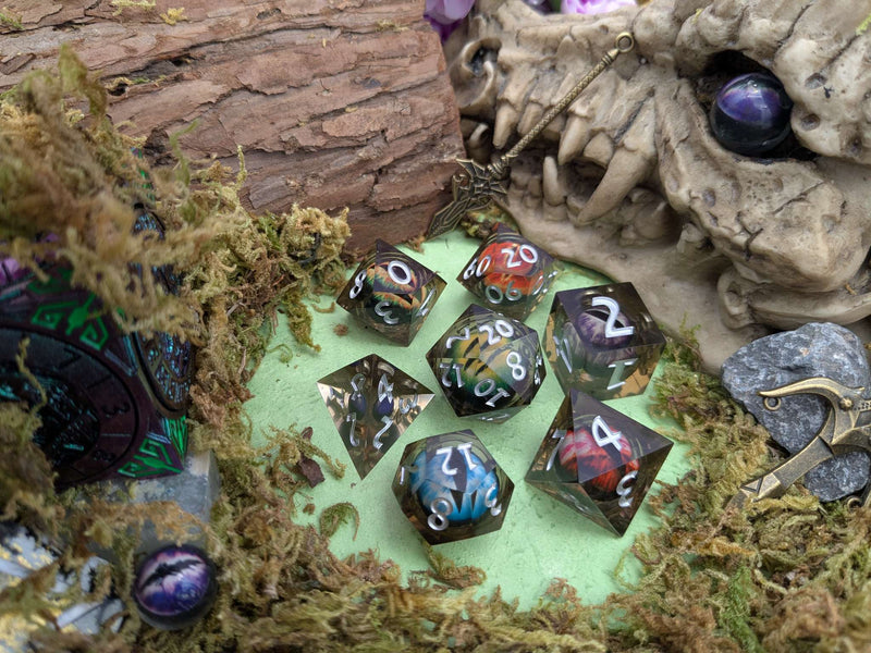 Snake Eye Multi-Coloured Liquid Core Dice Set