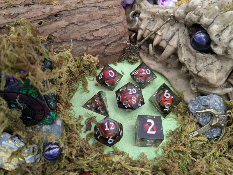 Snake Eye Red Liquid Core Dice Set