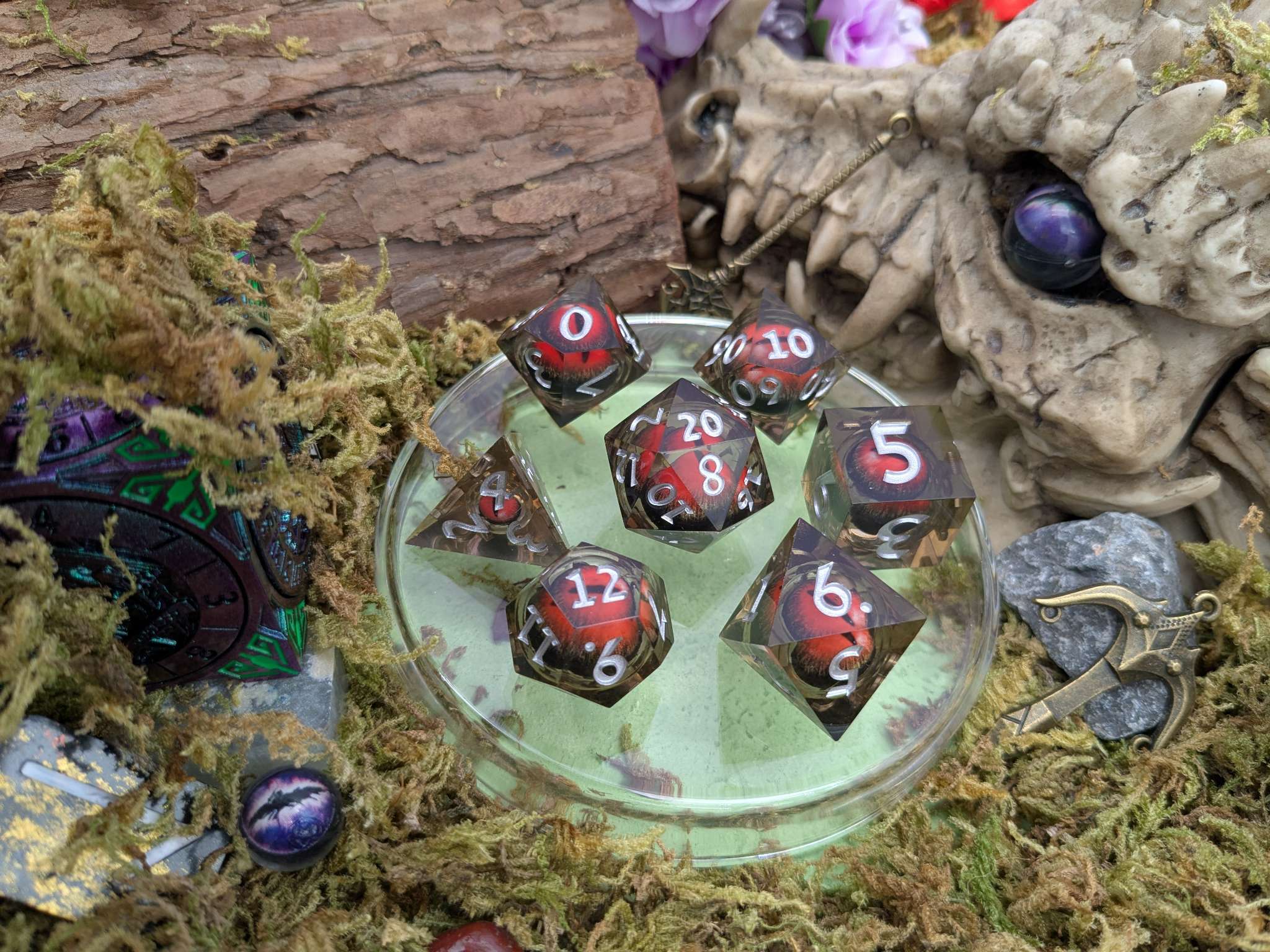 Snake Eye Red Liquid Core Dice Set