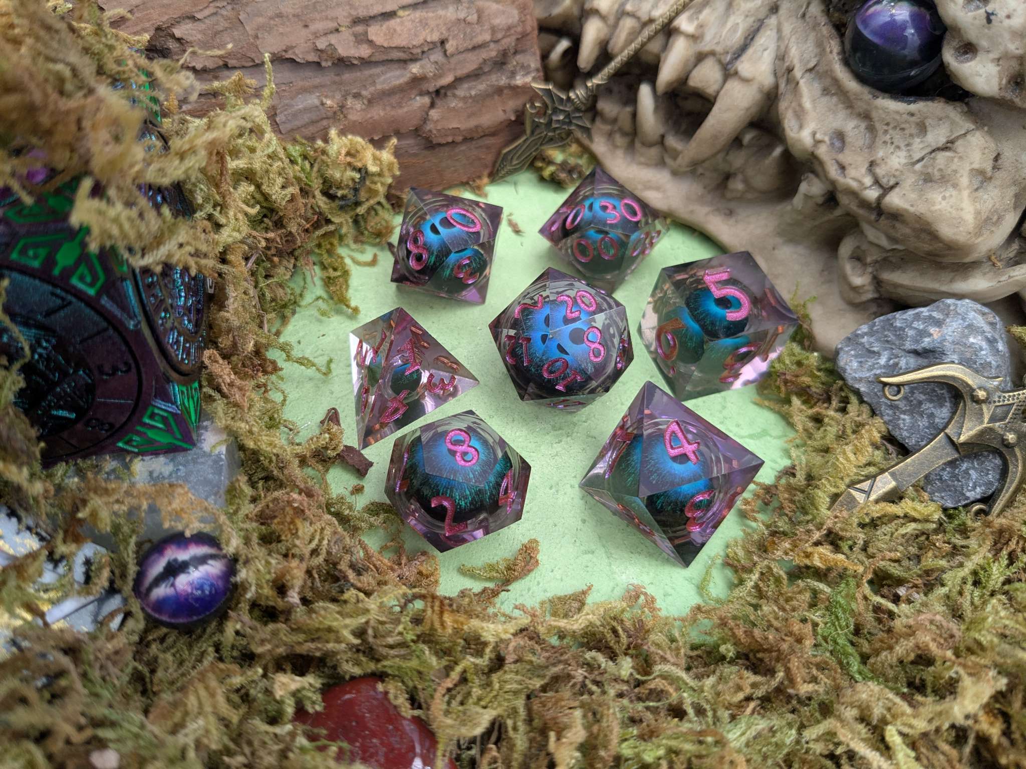 Hydra Purple and Blue Liquid Core Dice Set