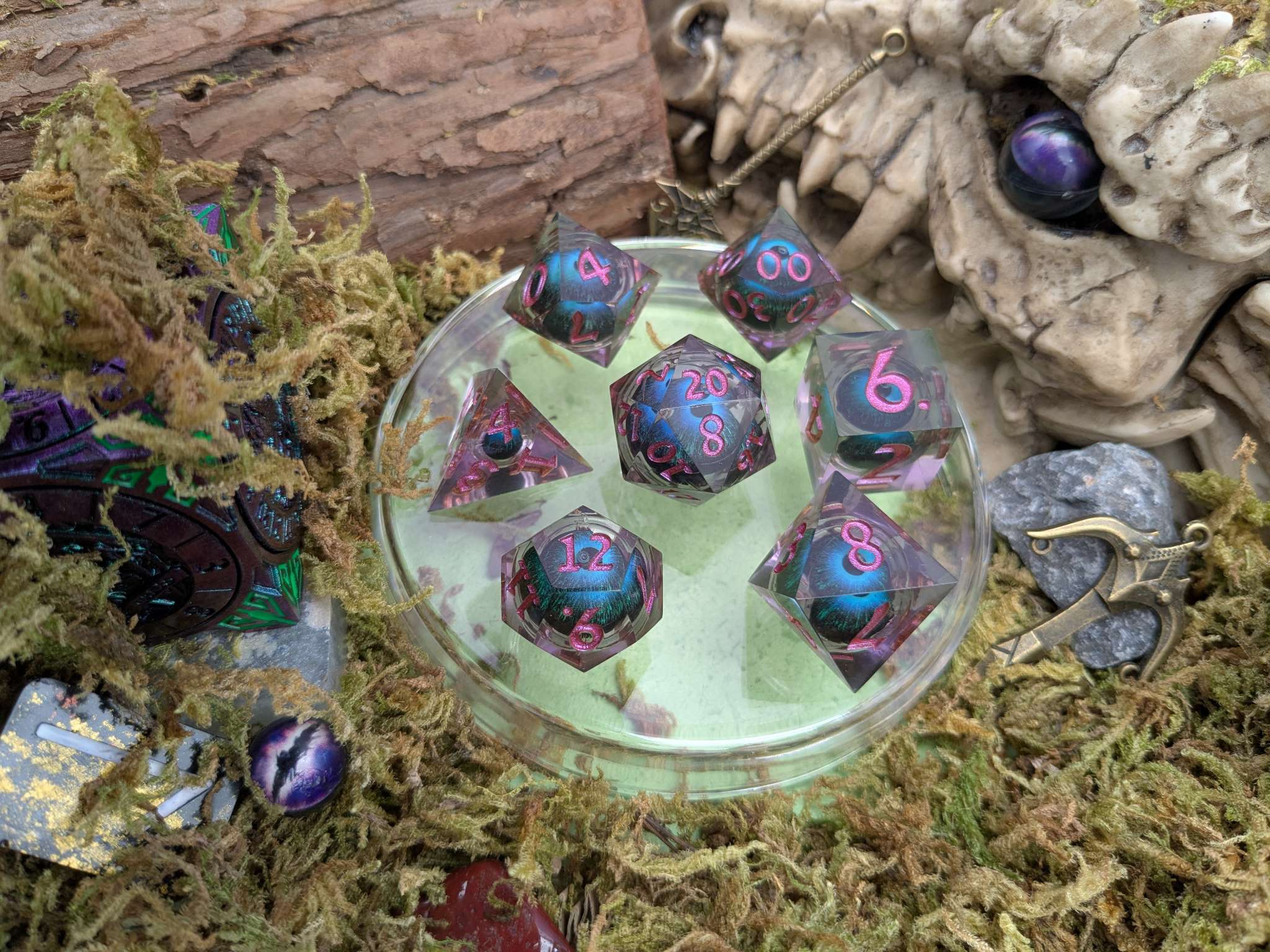 Hydra Purple and Blue Liquid Core Dice Set