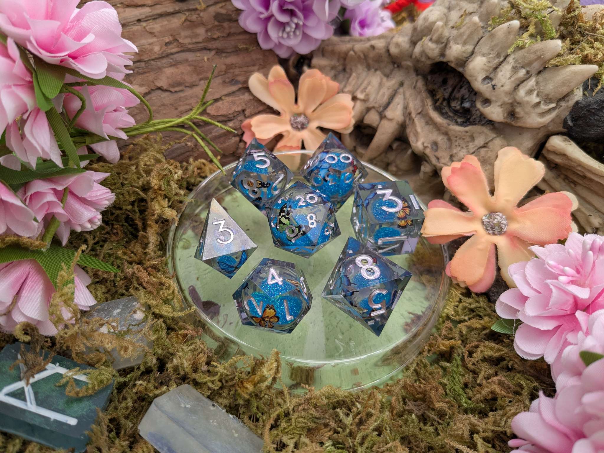 Print Butterfly Liquid Core Dice Set
