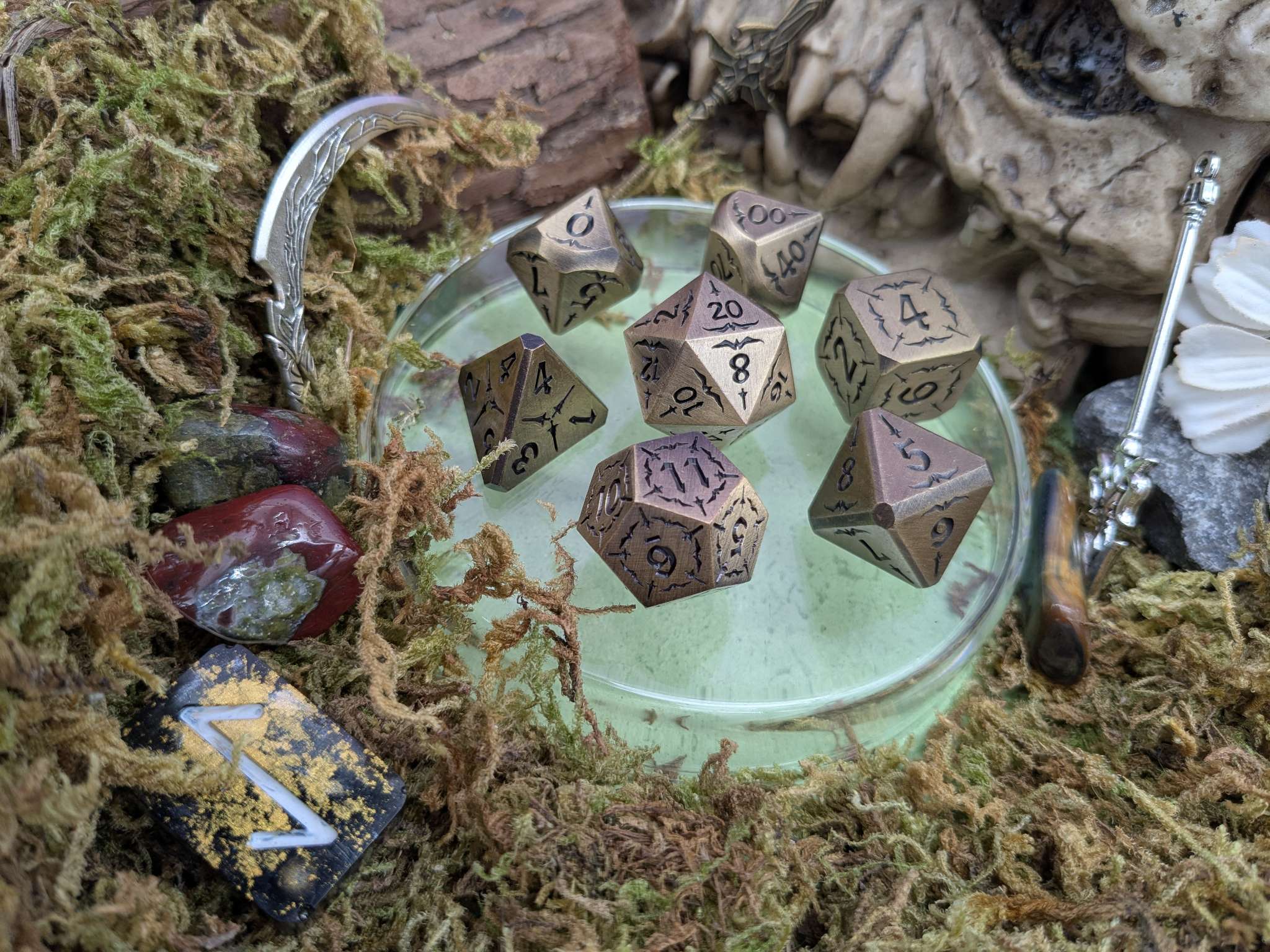 Arcana Gold Metal Core Dice Set
