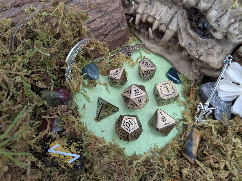 Arcana Gold Metal Core Dice Set
