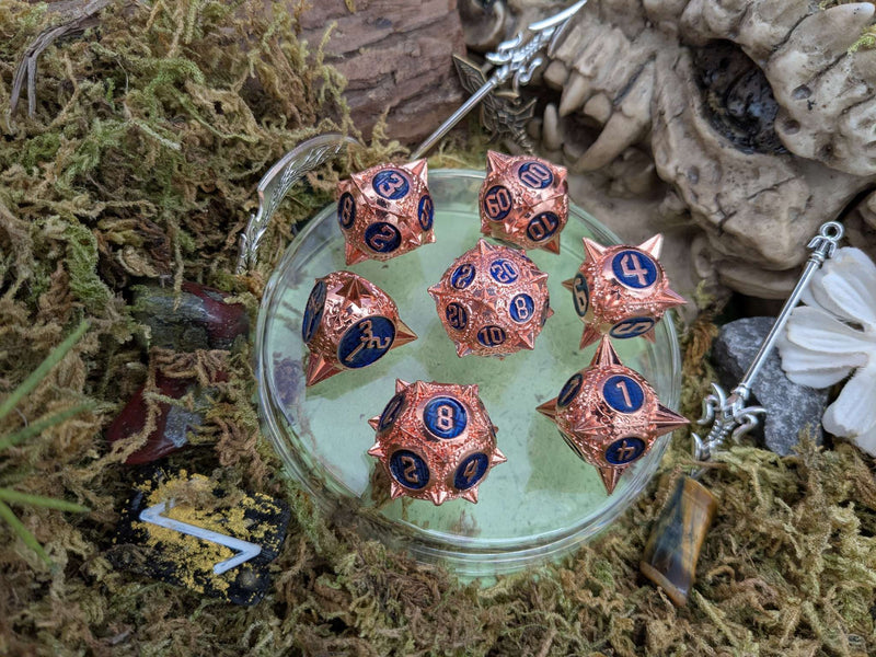 Thorns of the Blue Rose | Metal Caltrop Dice Set