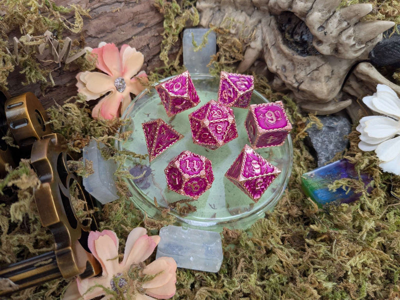 Dragon Purple and Copper Metal Core Dice Set